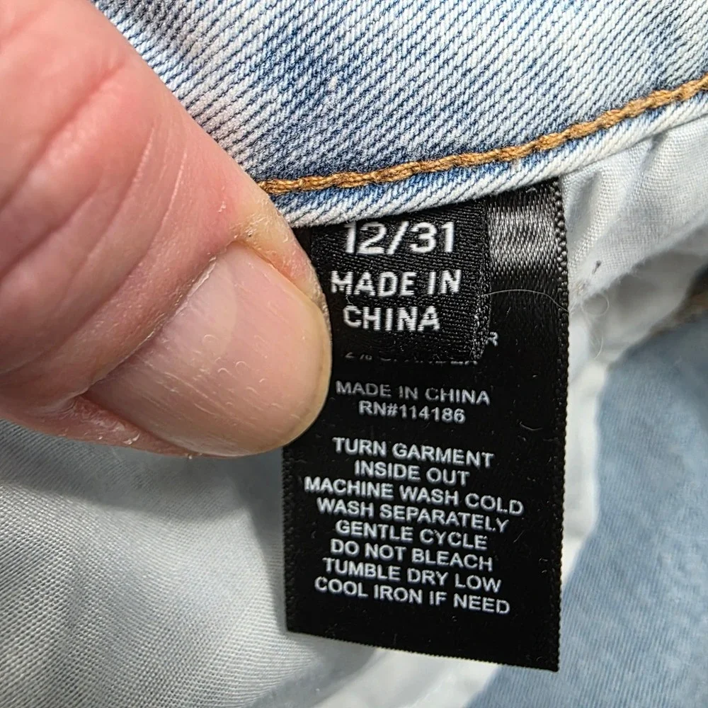 FRYE Light Wash Denim Jeans Womens Size 12/31 Wide Leg Bootcut Cotton Blend‎